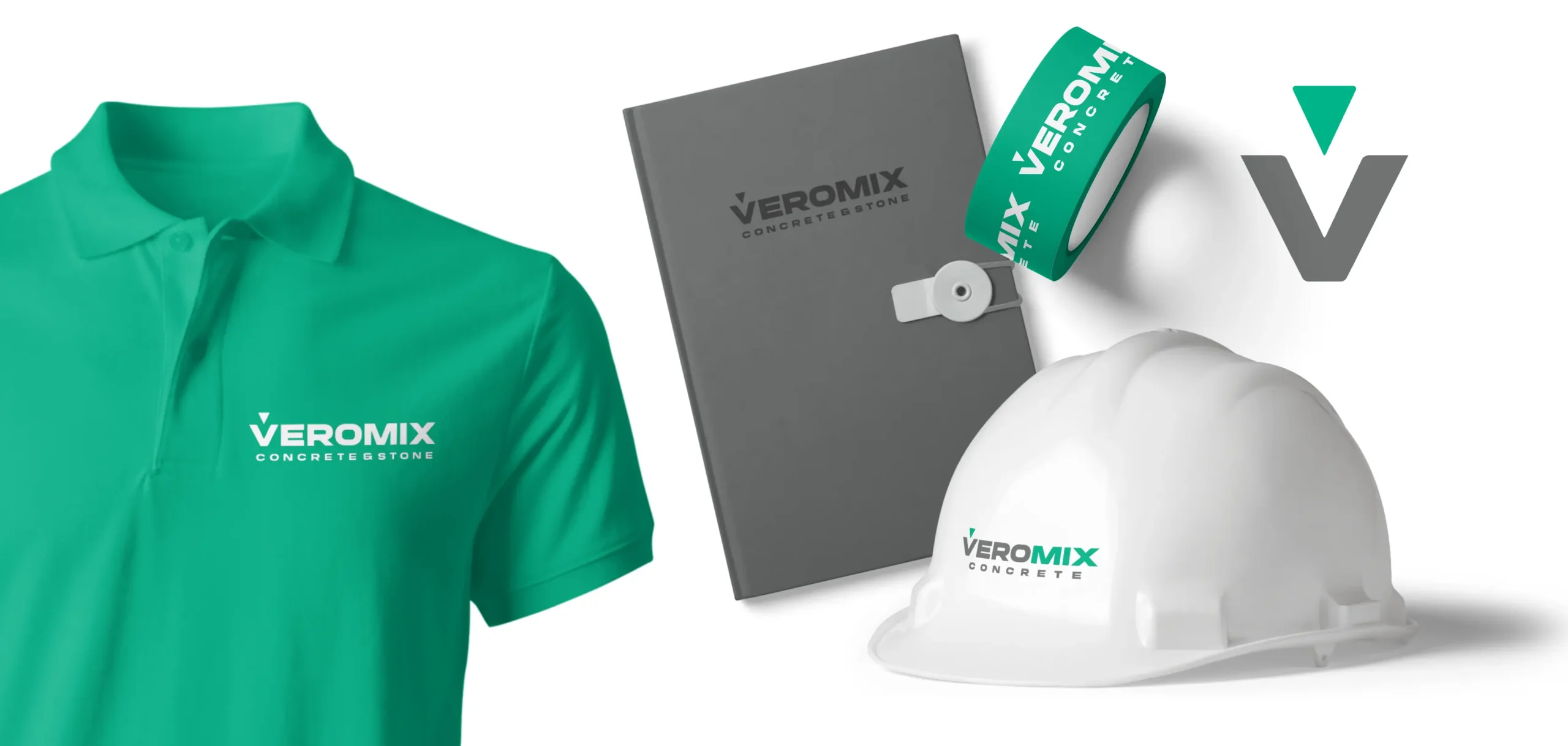Veromix Concrete Brand Application Shirt Hardhat Notebook
